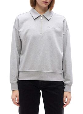 Sweatshirt Calvin Klein Jeans Polo gris pour femme