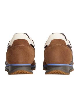 Baskets Tommy Jeans Retro Runner marron pour homme