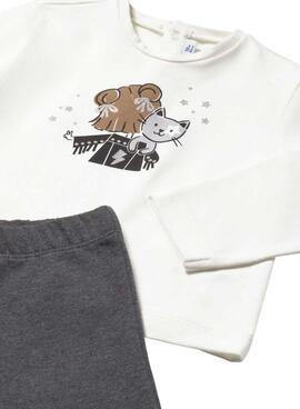 Survêtement trois pièces Mayoral étoiles gris pour bébé