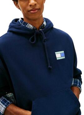 Sweat à capuche Tommy Jeans 90S bleu marine pour homme