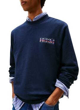 Sweatshirt Tommy Jeans DNA 1985 bleu marine pour homme