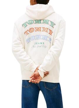 Sweat à capuche Tommy Jeans Dollar beige pour homme