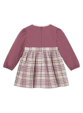 Robe Mayoral à carreaux rose combinée pour bébé
