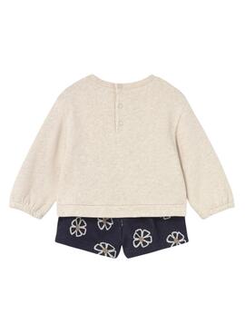 Ensemble de deux pièces Mayoral floral marine pour bébé
