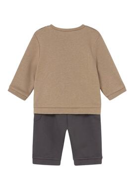 Ensemble de sweat-shirt et pantalon Mayoral chien marron pour bébé