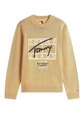 Maillot Tommy Jeans Signature beige pour homme