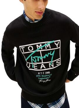 Maillot Tommy Jeans Signature noir pour homme