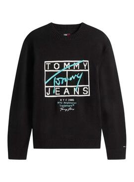 Maillot Tommy Jeans Signature noir pour homme