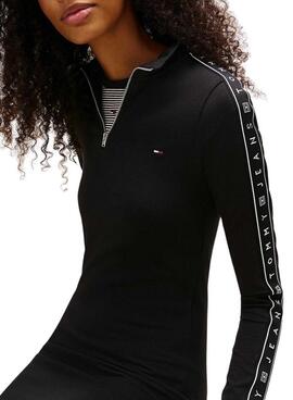 Robe Tommy Jeans Zip tape noire pour femme