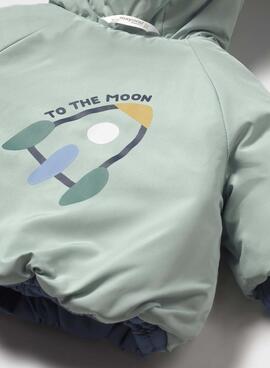 Manteau réversible Mayoral bleu-vert pour bébé