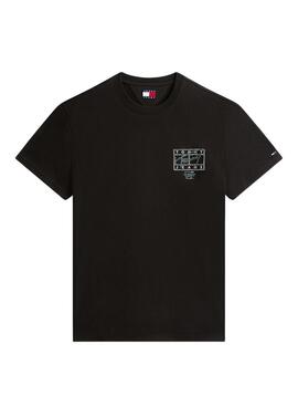 T-shirt Tommy Jeans Sign Spray noir pour homme