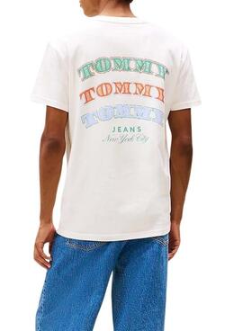 Maillot Tommy Jeans Dollar blanc pour homme
