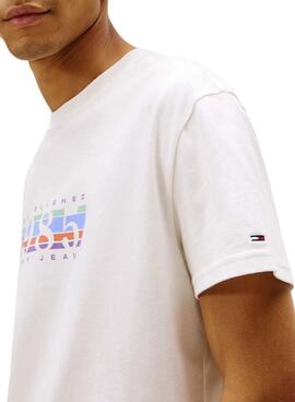 T-shirt Tommy Jeans DNA 1985 blanc pour homme