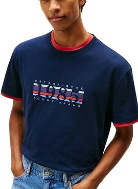 T-shirt Tommy Jeans DNA 1985 bleu marine pour homme