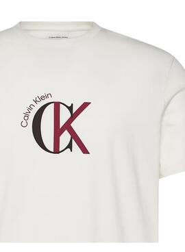T-shirt Calvin Klein 2Tone blanc pour homme