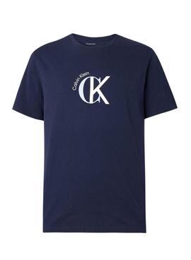 T-shirt Calvin Klein 2Tone bleu marine pour homme