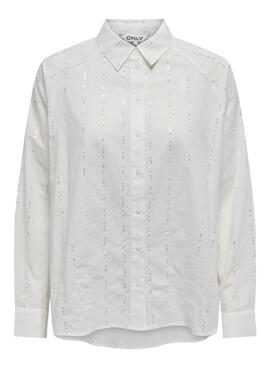 Chemise à sequins blanc Only Onlminna pour femme