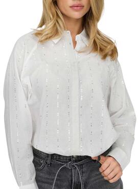 Chemise à sequins blanc Only Onlminna pour femme