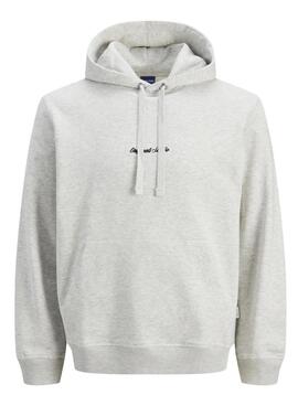 Sweat à capuche Jack and Jones Norrebo gris pour homme.
