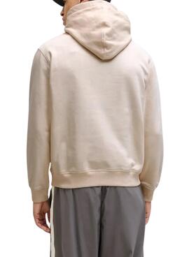 Sweat à capuche Jack and Jones Norrebo beige pour homme
