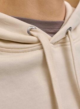 Sweat à capuche Jack and Jones Norrebo beige pour homme