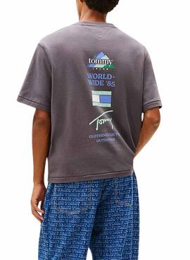 T-shirt Tommy Jeans 90S gris pour homme