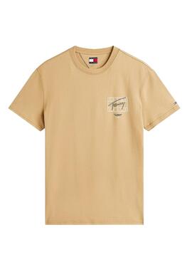 T-shirt Tommy Jeans Sign Spray beige pour homme