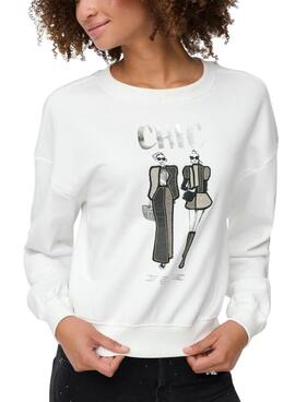 Sweatshirt Only Emily Girls blanc pour femme