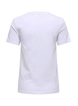 T-shirt Only Teddy Cool blanc pour femme.