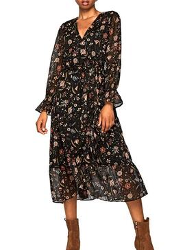 Robe Pepe Jeans Anette Flores Pour Femme