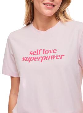 T-shirt Vila Vinora rose pour femme.