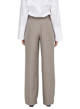 Pantalon Only Linda gris taupe pour femme