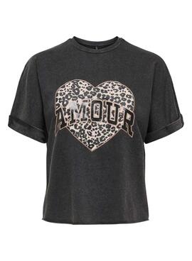 T-shirt Only Lucy noir pour femme