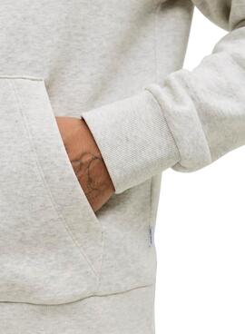 Sweat à capuche Jack and Jones Corp gris pour homme