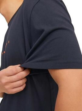 T-shirt Jack and Jones Star bleu marine pour homme.