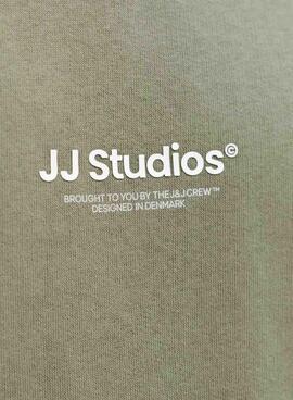 Sweatshirt Jack and Jones Soho verte pour homme.