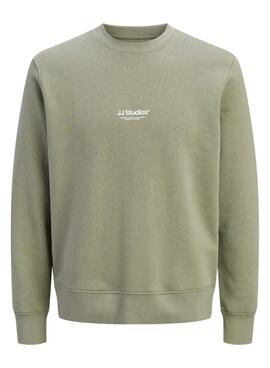 Sweatshirt Jack and Jones Soho verte pour homme.