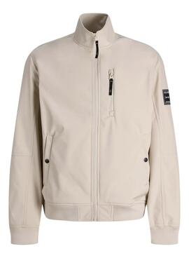 Veste Jack and Jones Parker beige pour homme.