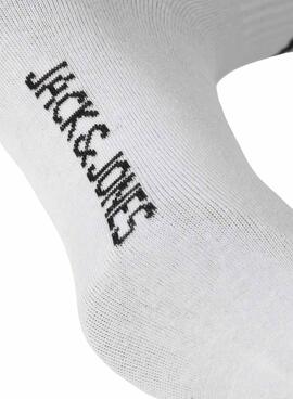 Ensemble de chaussettes Jack and Jones Travis blanc pour homme.