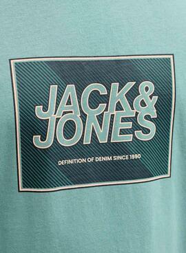 T-shirt Jack and Jones Rain turquoise pour homme