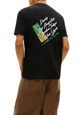 T-shirt Tommy Jeans Shift noir pour homme.
