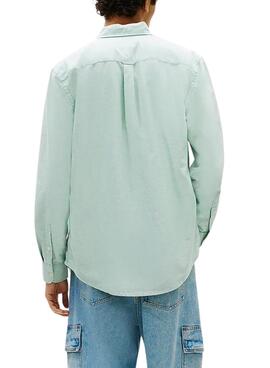 Chemise Tommy Jeans Oxford verte pour homme