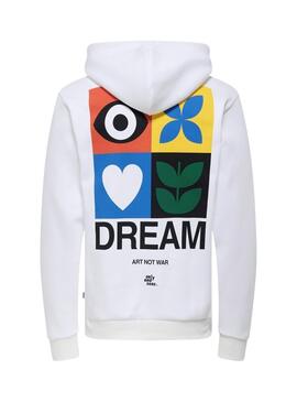 Sweat-shirt Only and Sons Ceres Claude blanc pour homme