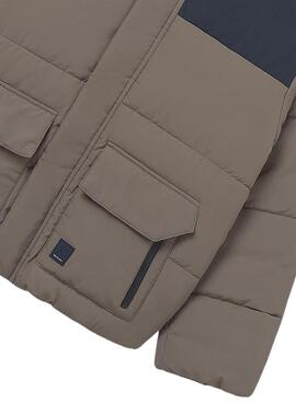 Veste matelassée bicolore marron et bleu marine Mayoral pour garçon