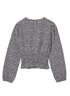 Blouse Mayoral bleu marine et beige pour fille