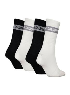 Boîte cadeau de chaussettes Calvin Klein Jeans blanc et noir pour homme