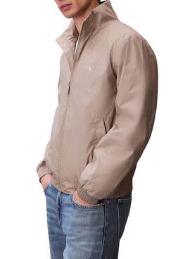 Veste Calvin Klein Jeans Harrington beige pour homme