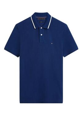 Polo Tommy Hilfiger en piqué bleu pour homme