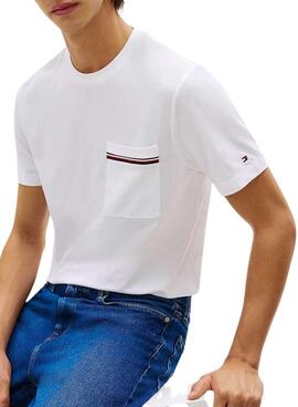 T-shirt à poche blanche Tommy Hilfiger pour homme