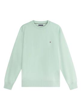 Sweat à capuche basique Tommy Hilfiger en couleur menthe pour homme.